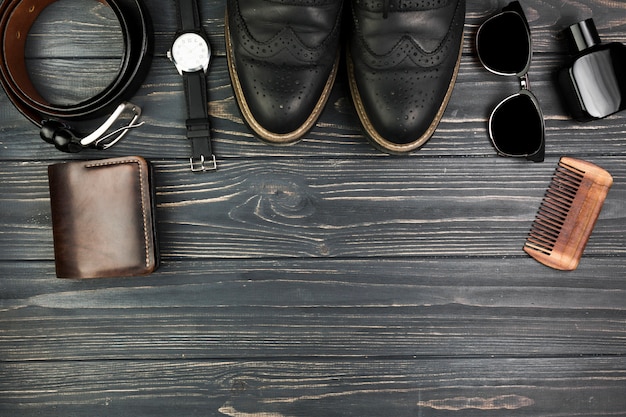 Composition for fathers day with accessories and copyspace