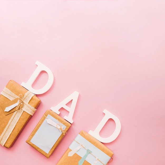 Composition for fathers day with copyspace on top