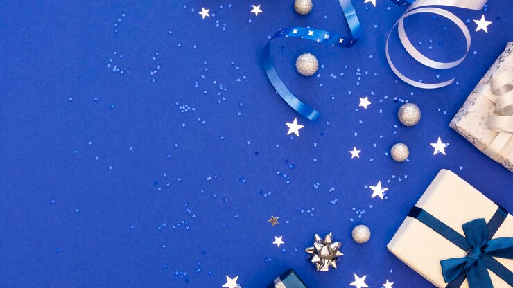 Free Photo composition of festive wrapped gifts with copy space