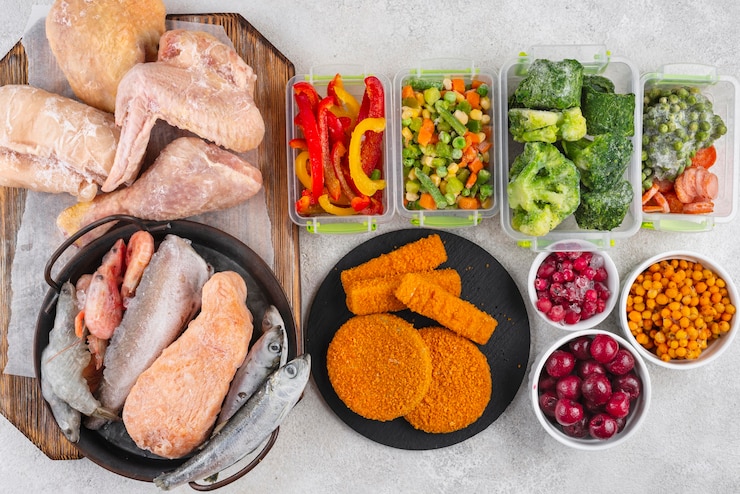 Free Photo composition of frozen food on the table