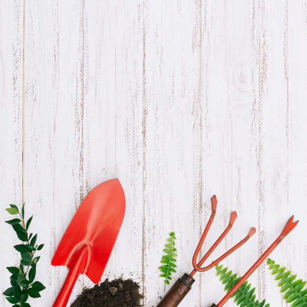 composition of gardening tools