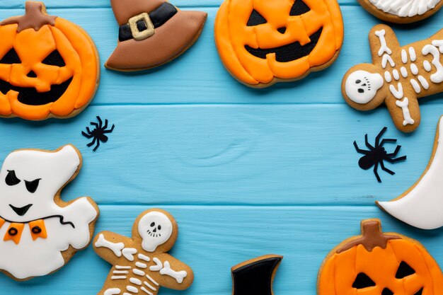Composition of halloween cookies