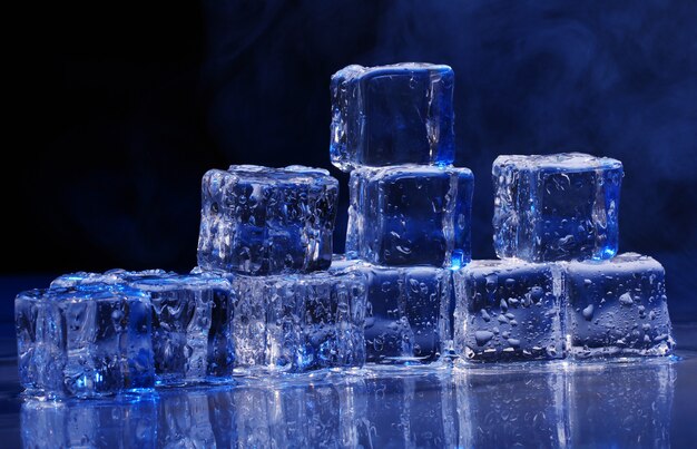 Free photo composition of ice cubes