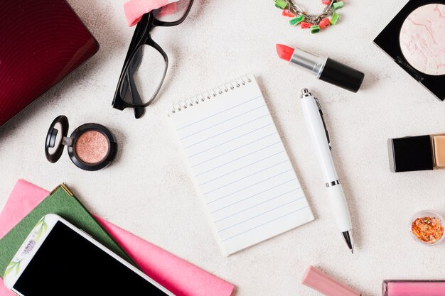 Composition of make up cosmetics and stationery