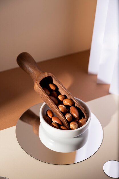 composition of natural argan seeds