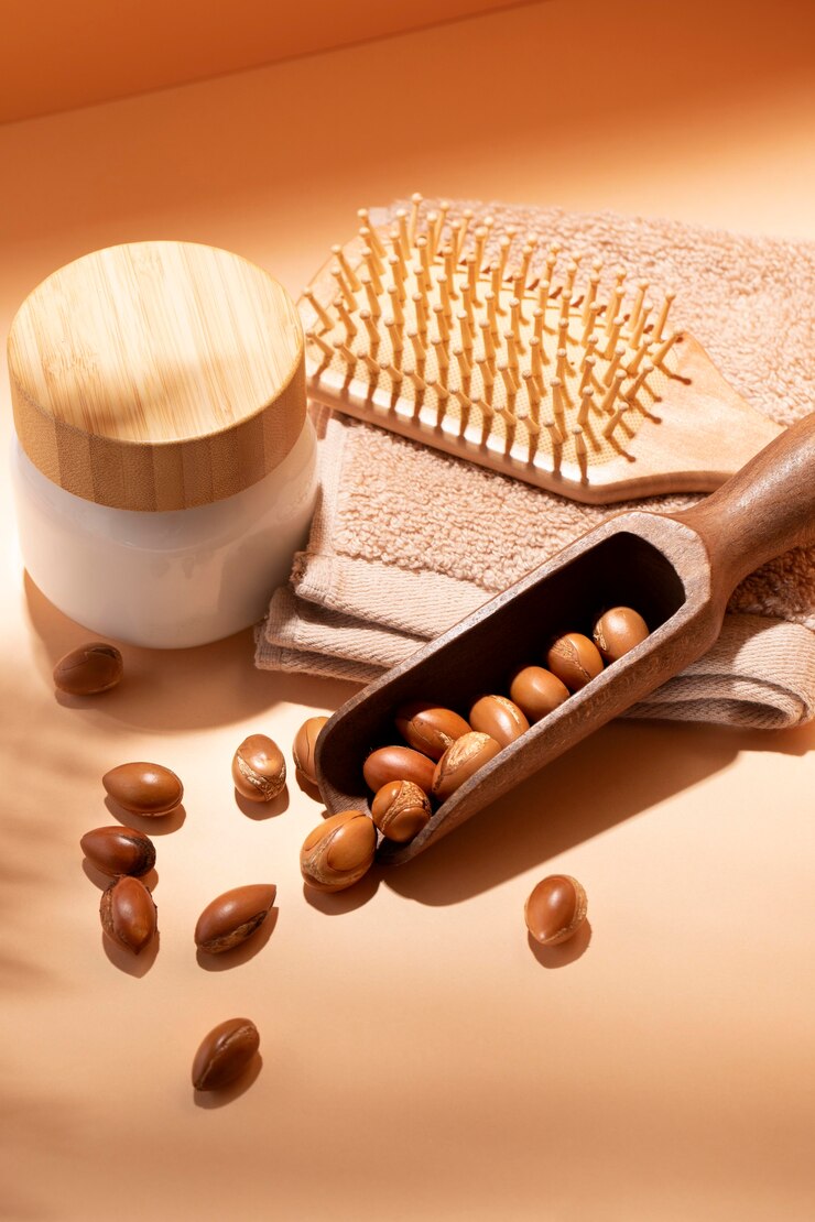 Free Photo composition of natural argan seeds