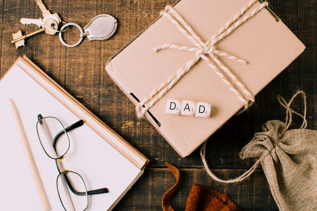 Composition of objects for fathers day