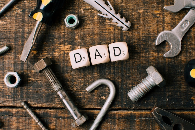 Composition of objects for fathers day