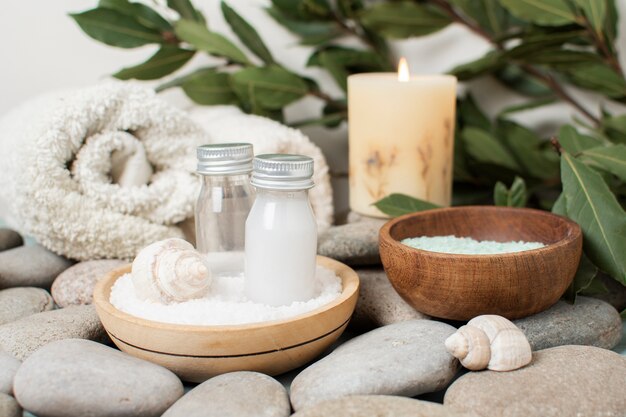 Composition of spa items for relaxation