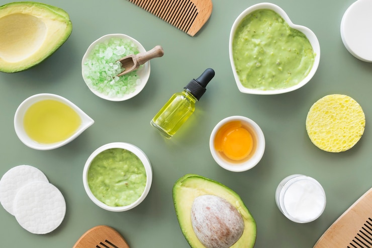Composition of spa treatment avocado and citrus