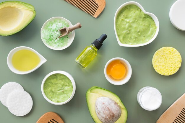 Composition of spa treatment avocado and citrus