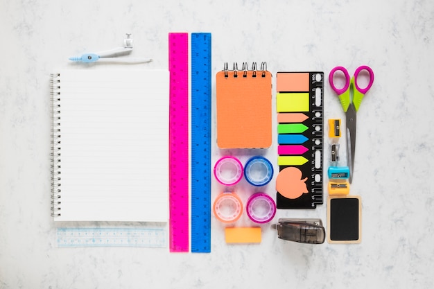 Composition of stationery tools for school education
