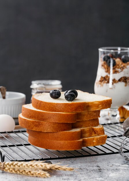 Composition of tasty breakfast goodies