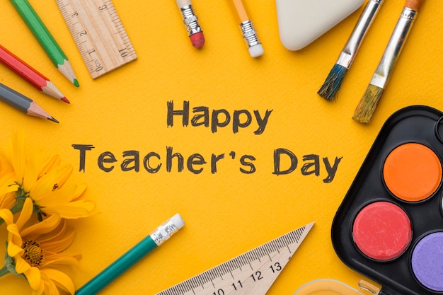 Free photo composition of teacher's day elements