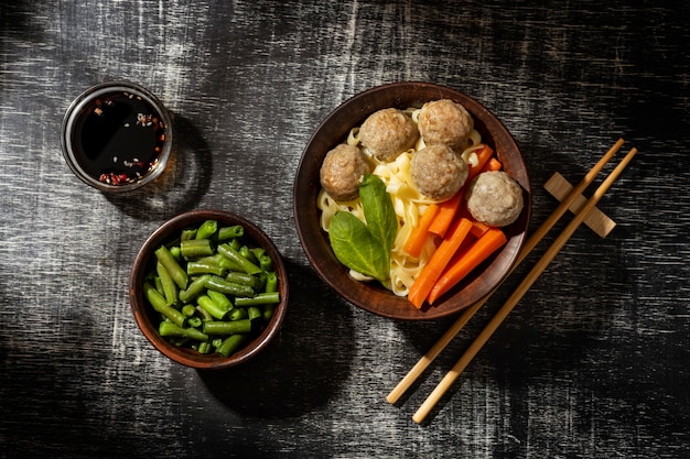 Composition of traditional indonesian bakso