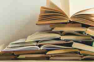 Free photo composition with books on the table