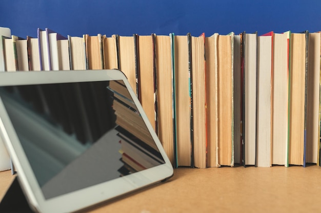 Composition with books on the table