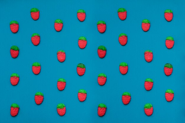 Composition with candy strawberries