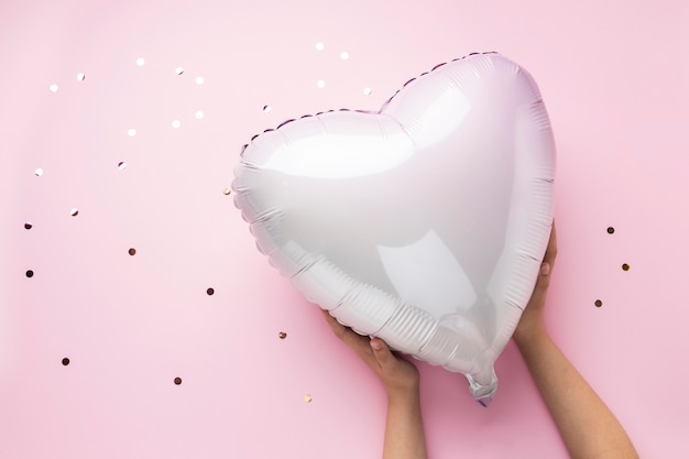 Free photo composition with cute heart balloon