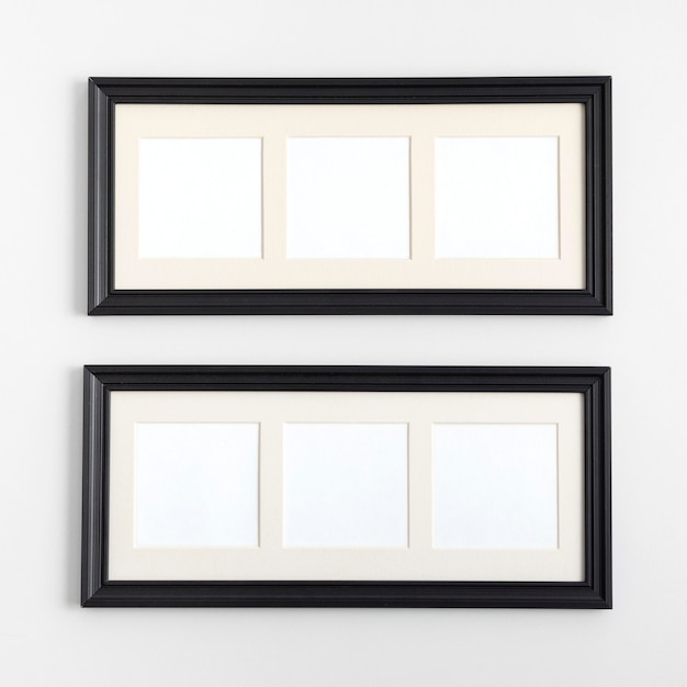 Composition with empty frames indoors