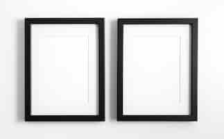 Free photo composition with empty frames indoors