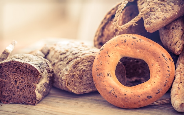 Free photo composition with fresh bread