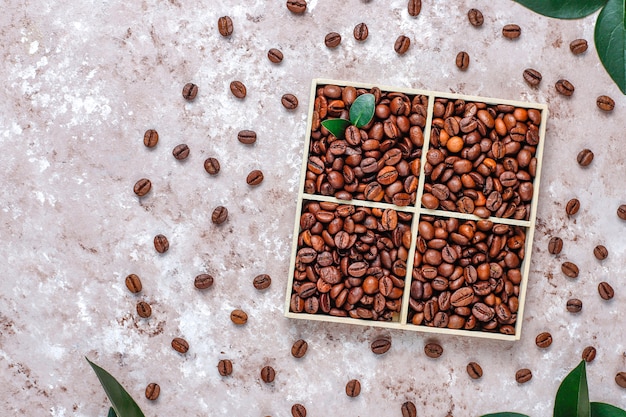 Composition with roasted coffee beans and coffe bean shaped cookies