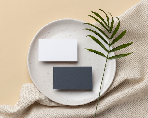Free photo composition with stationery elements on beige