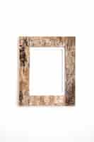 Free photo composition of wooden empty frame on wall