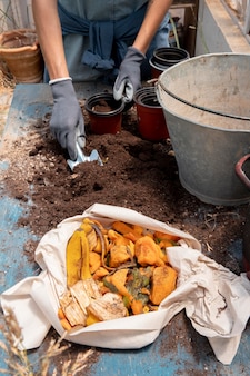 Compost still life concept