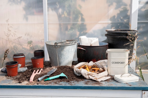 Compost still life concept