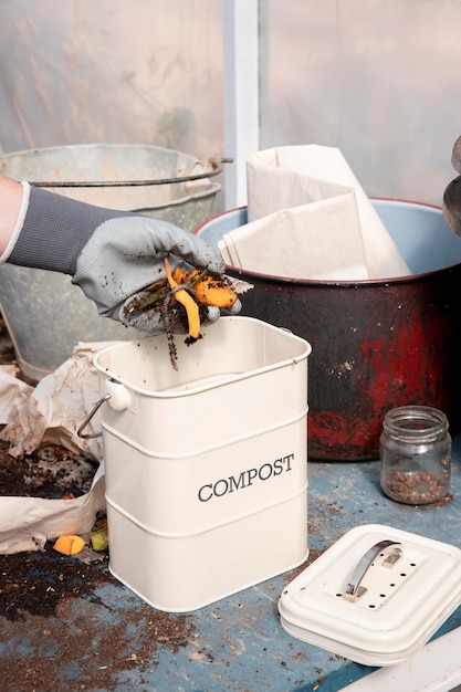 Compost still life concept