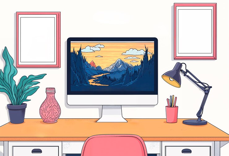 Free Photo computer doodle illustration