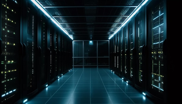 Free Photo computer equipment in a row network connection plug hard drive generated by ai