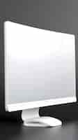 Free photo computer monitor with blank white screen on gray background 3d rendering