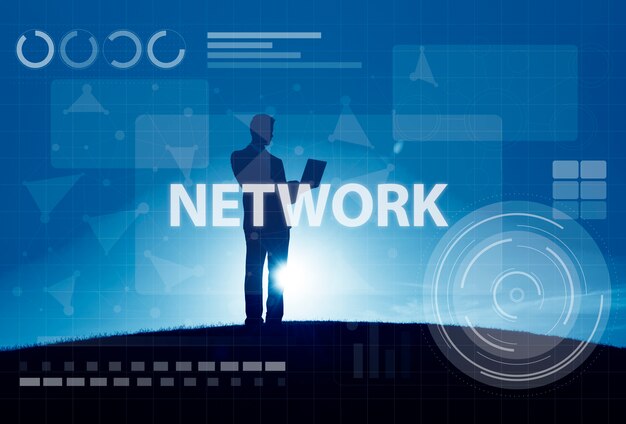 Computer Network Digital Connection Technology Concept