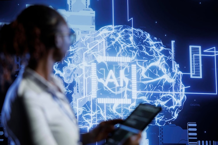 Free Photo computer scientist updating ai systems