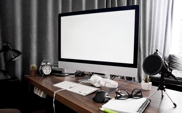 Computer screen on office workspace