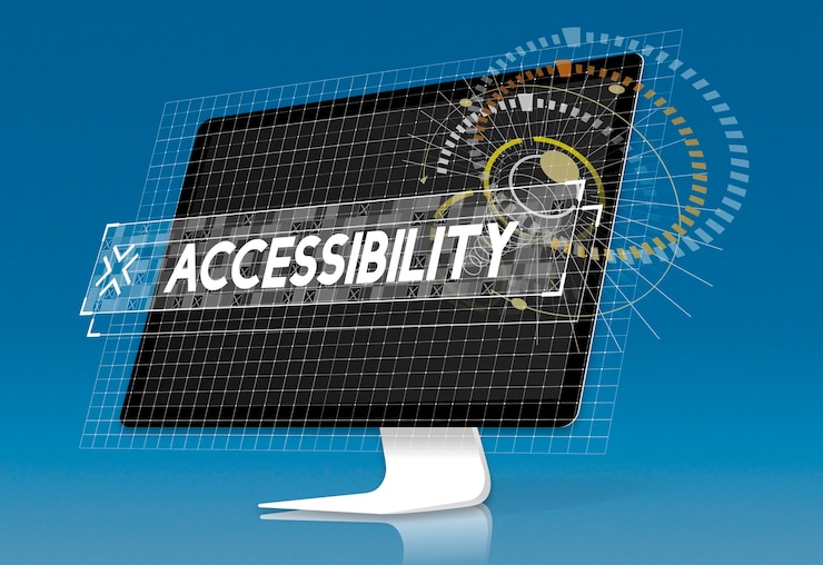 Free Photo computer screen with accessbility word graphic popup