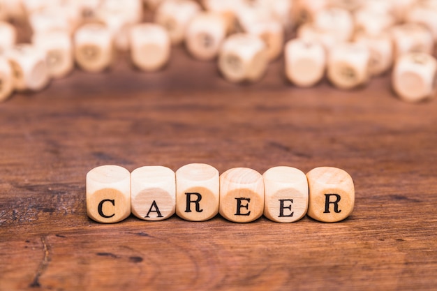 Concept of career made from wooden dices