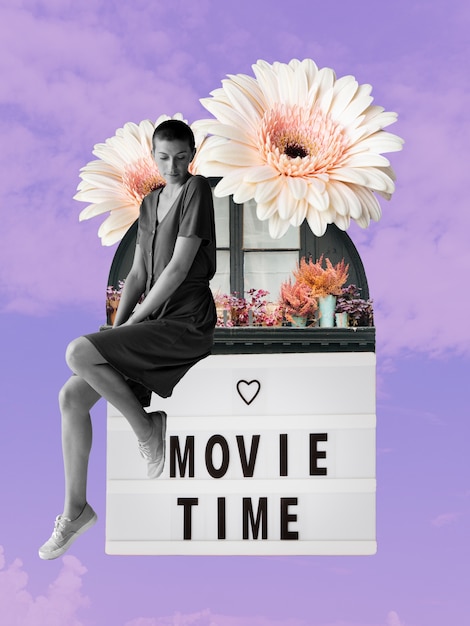 Free photo concept for cinema with film elements