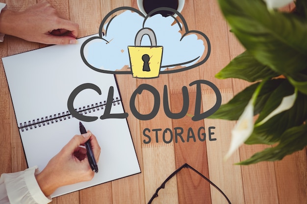 Foto gratuita il concetto di cloud storage con un disegno