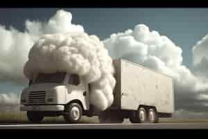 Бесплатное фото Концепция обоев облачных грузовиков