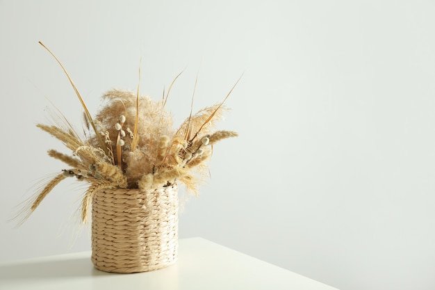 Concept Or Composition Of Hygge With Dried Flowers