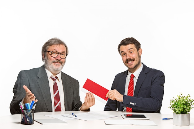 Free photo concept - corruption. businessman in a suit taking a bribe