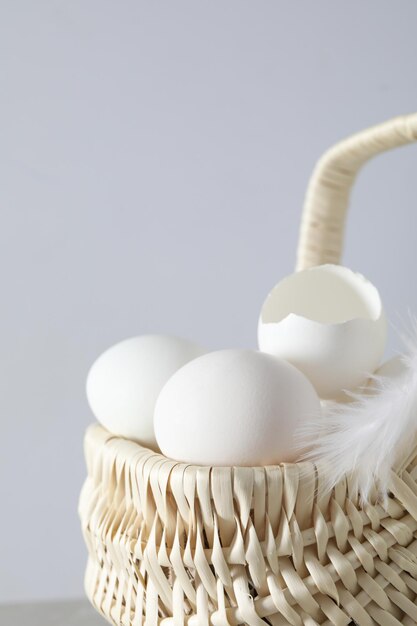 Concept of fresh and natural farm product eggs