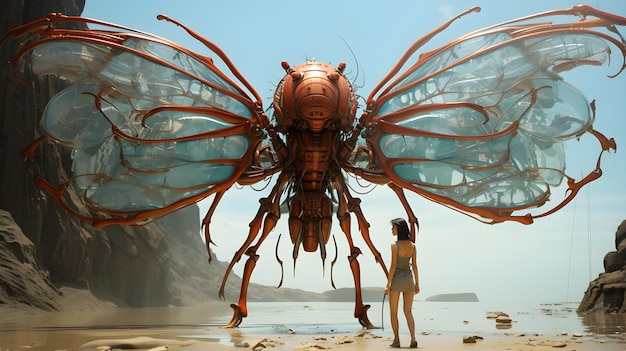 Foto gratuita concetto di sfondo di rendering di bug giganti