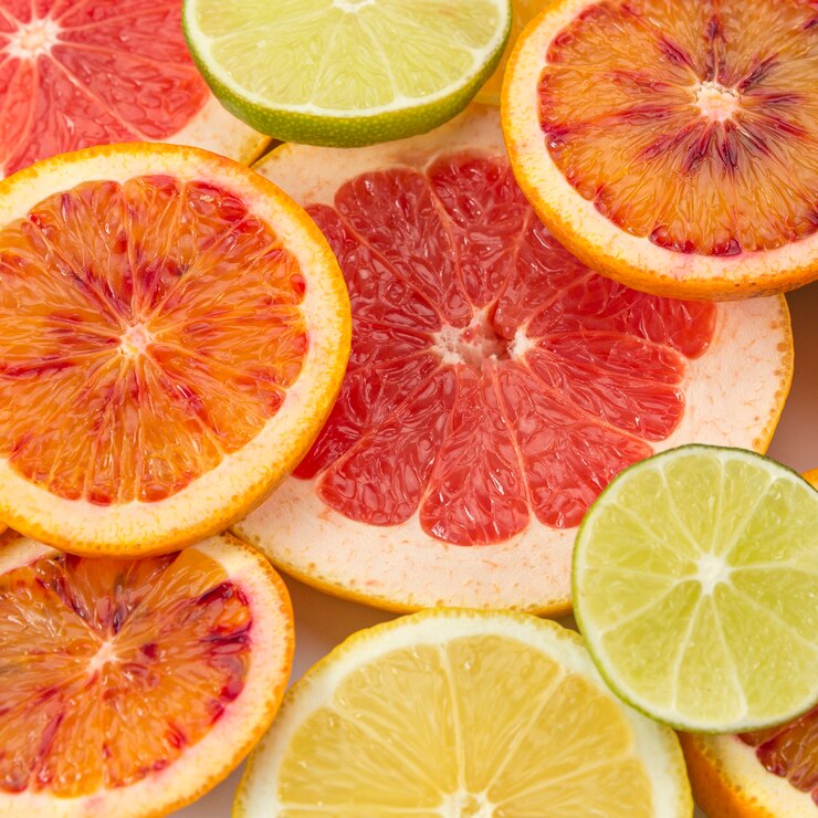Free Photo concept of healthy eating citrus close-up