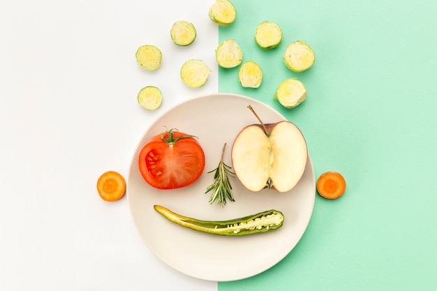 Free photo concept of healthy eating smiley face