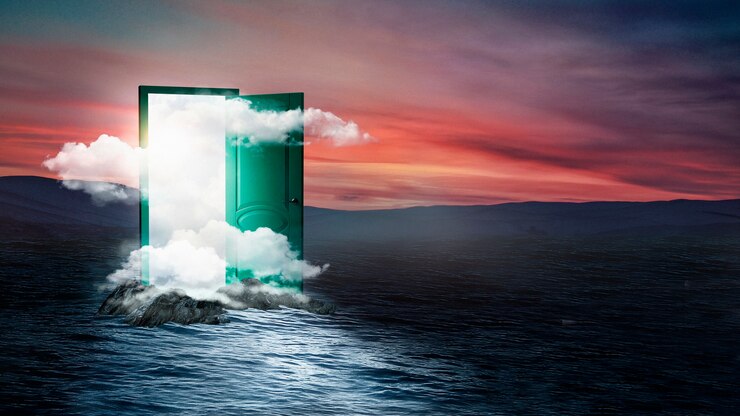 मुफ़्त फोटो concept of open door collage